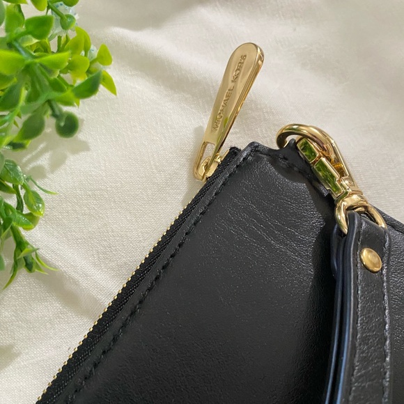 Michael Kors Black and Gold Floral Clutch Wristlet - Picture 3 of 7